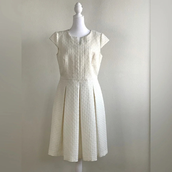 Alex Marie A-line dress Cream cube embossed pattern A Line dress, 8 - Picture 1 of 16
